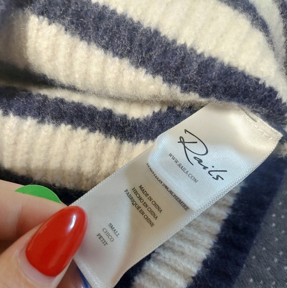 Rails Cream and Black Striped Turtleneck Sweater - Picture 5 of 5